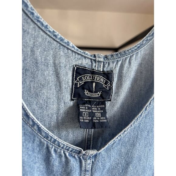 Vintage 90’s Size Small 100% Cotton Denim Jumper Overall Dress - Picture 2 of 6